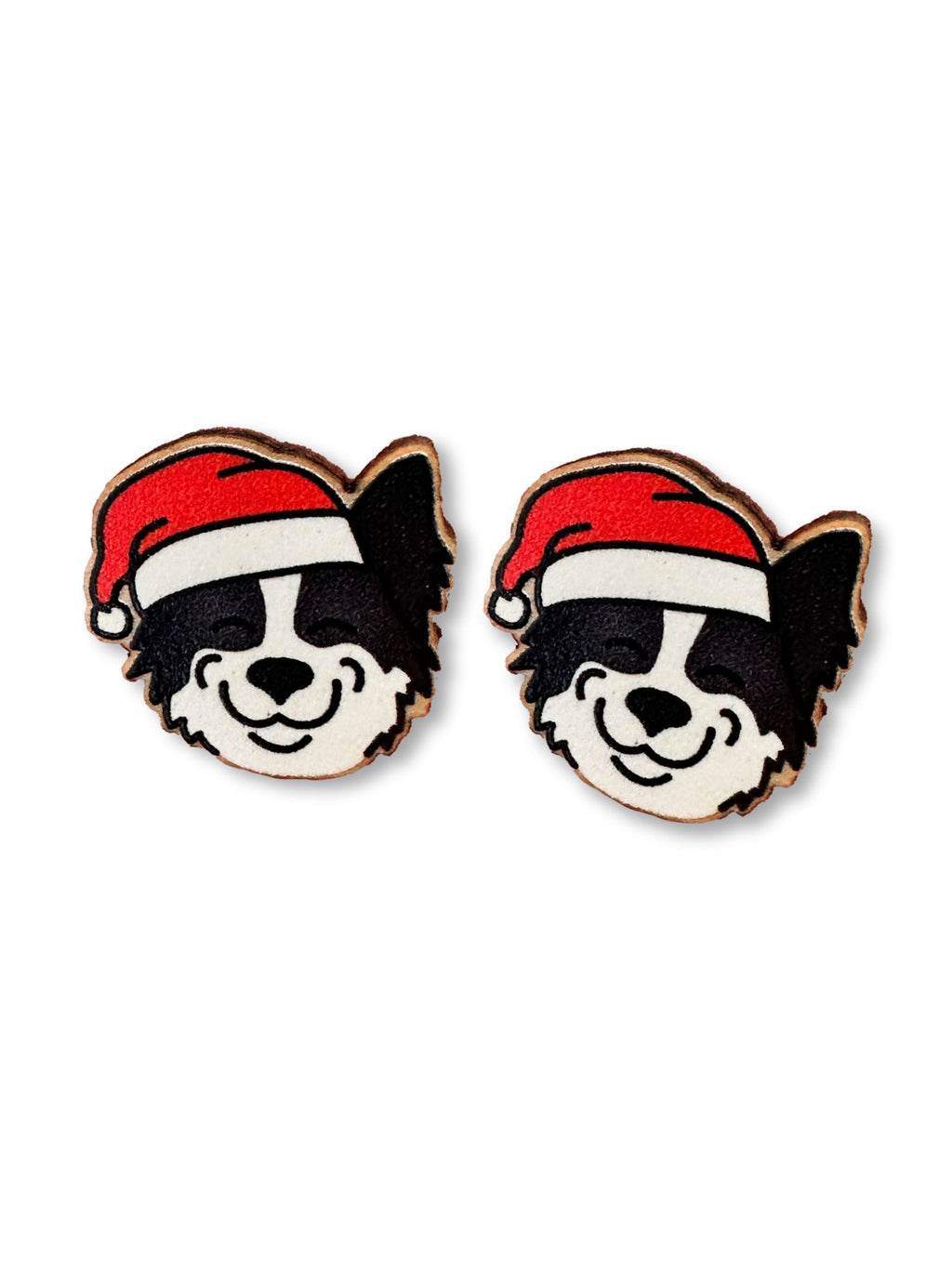 Border Collie Christmas Edition ColourPop Stud Earrings
