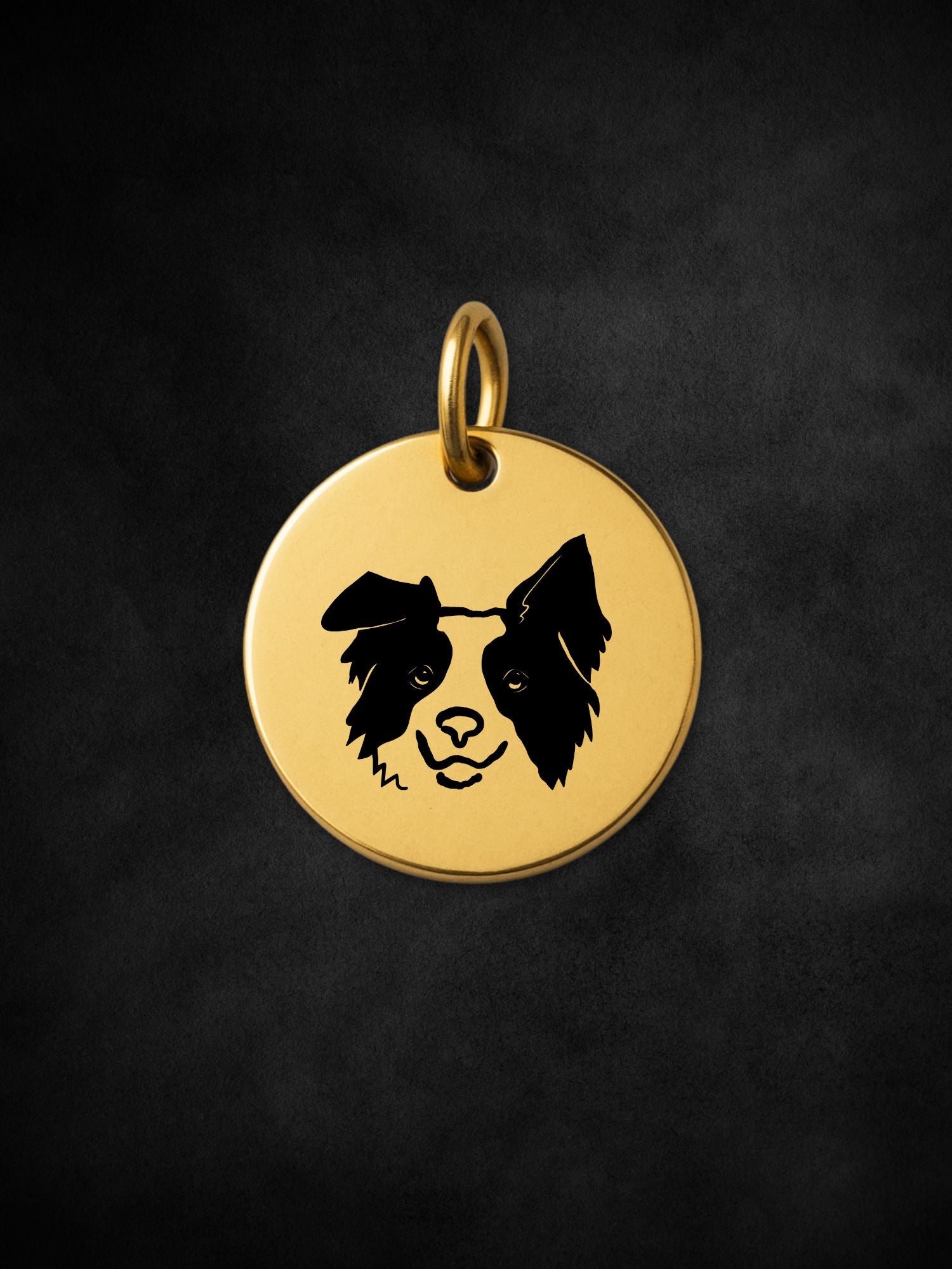Border Collie Pendant Initial Necklace
