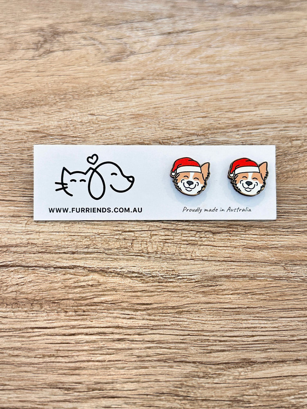 Border Collie Christmas Edition ColourPop Stud Earrings