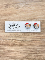 Border Collie Christmas Edition ColourPop Stud Earrings