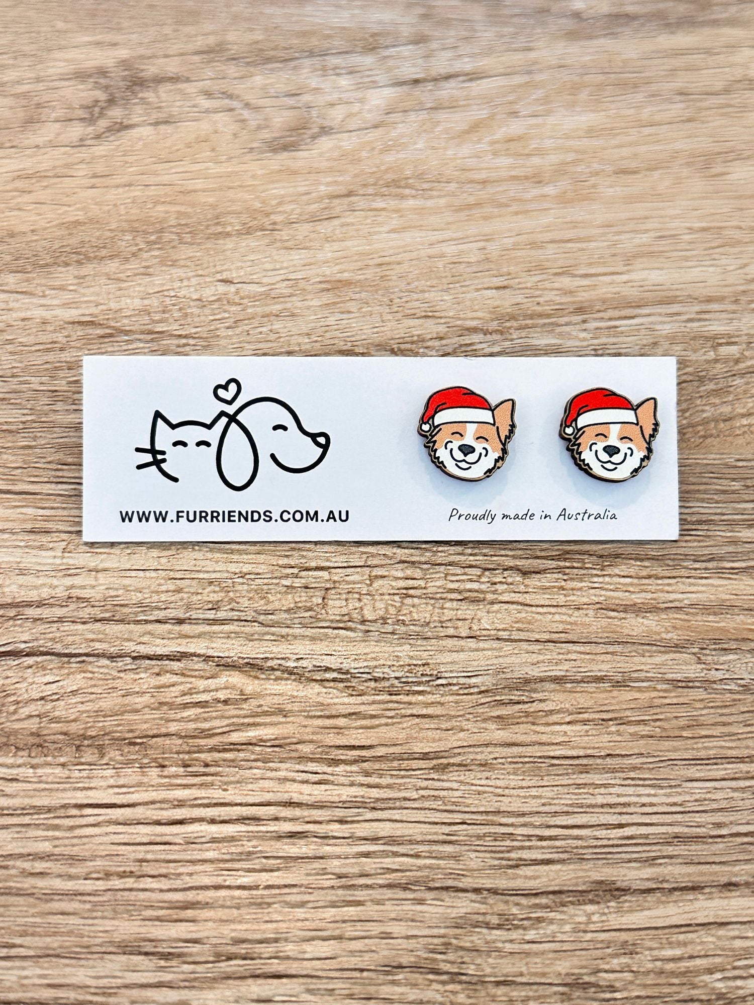 Border Collie Christmas Edition ColourPop Stud Earrings
