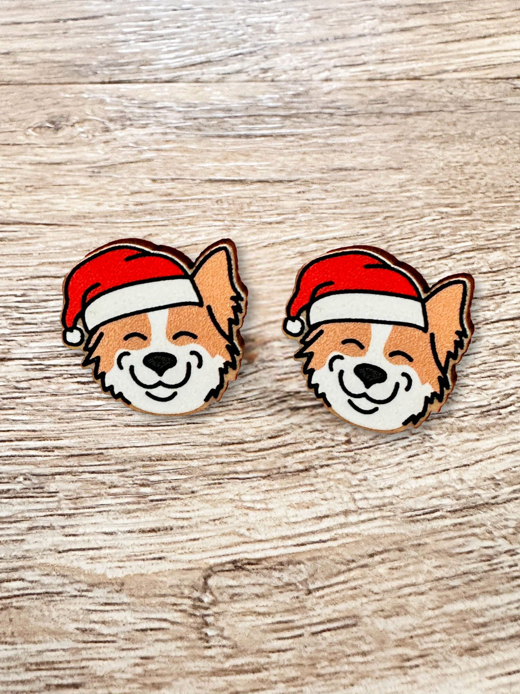 Border Collie Christmas Edition ColourPop Stud Earrings