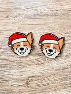 Border Collie Christmas Edition ColourPop Stud Earrings