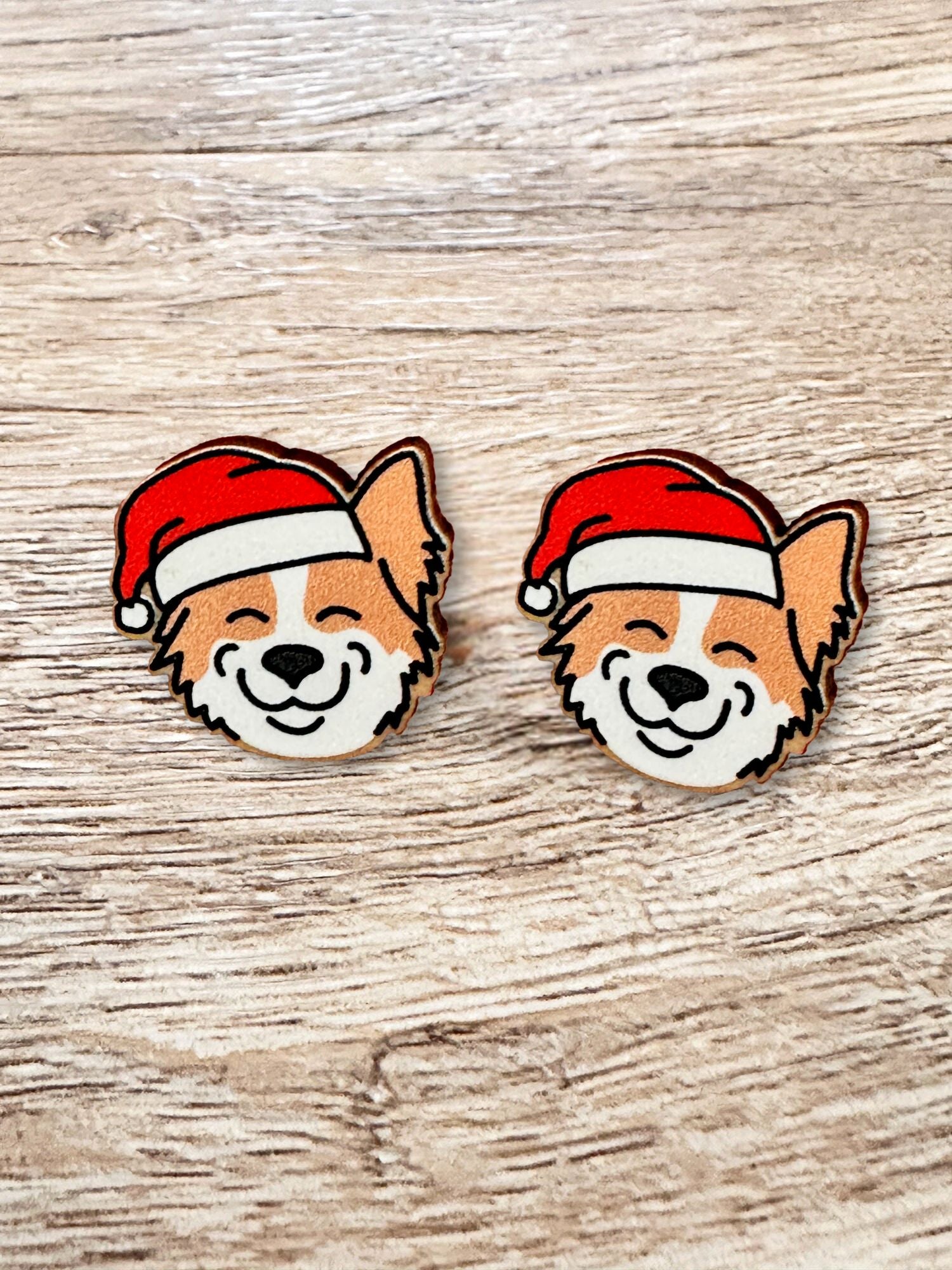 Border Collie Christmas Edition ColourPop Stud Earrings