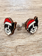 Border Collie Christmas Edition ColourPop Stud Earrings