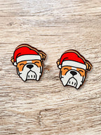 British Bulldog Christmas Edition ColourPop Stud Earrings