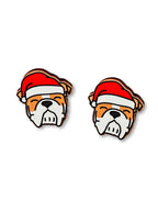 British Bulldog Christmas Edition ColourPop Stud Earrings