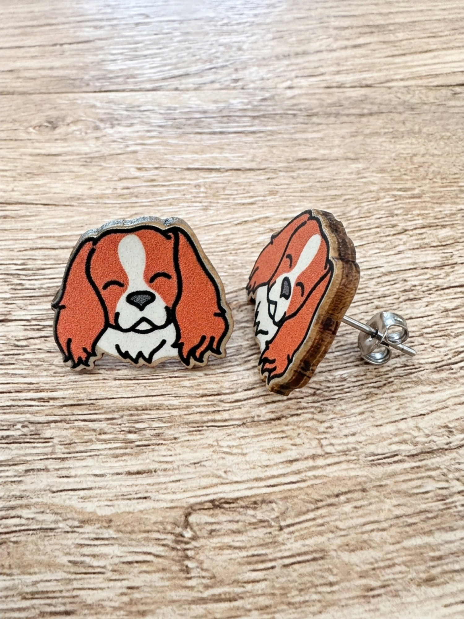 Cavalier King Charles Spaniel ColourPop Stud Earrings