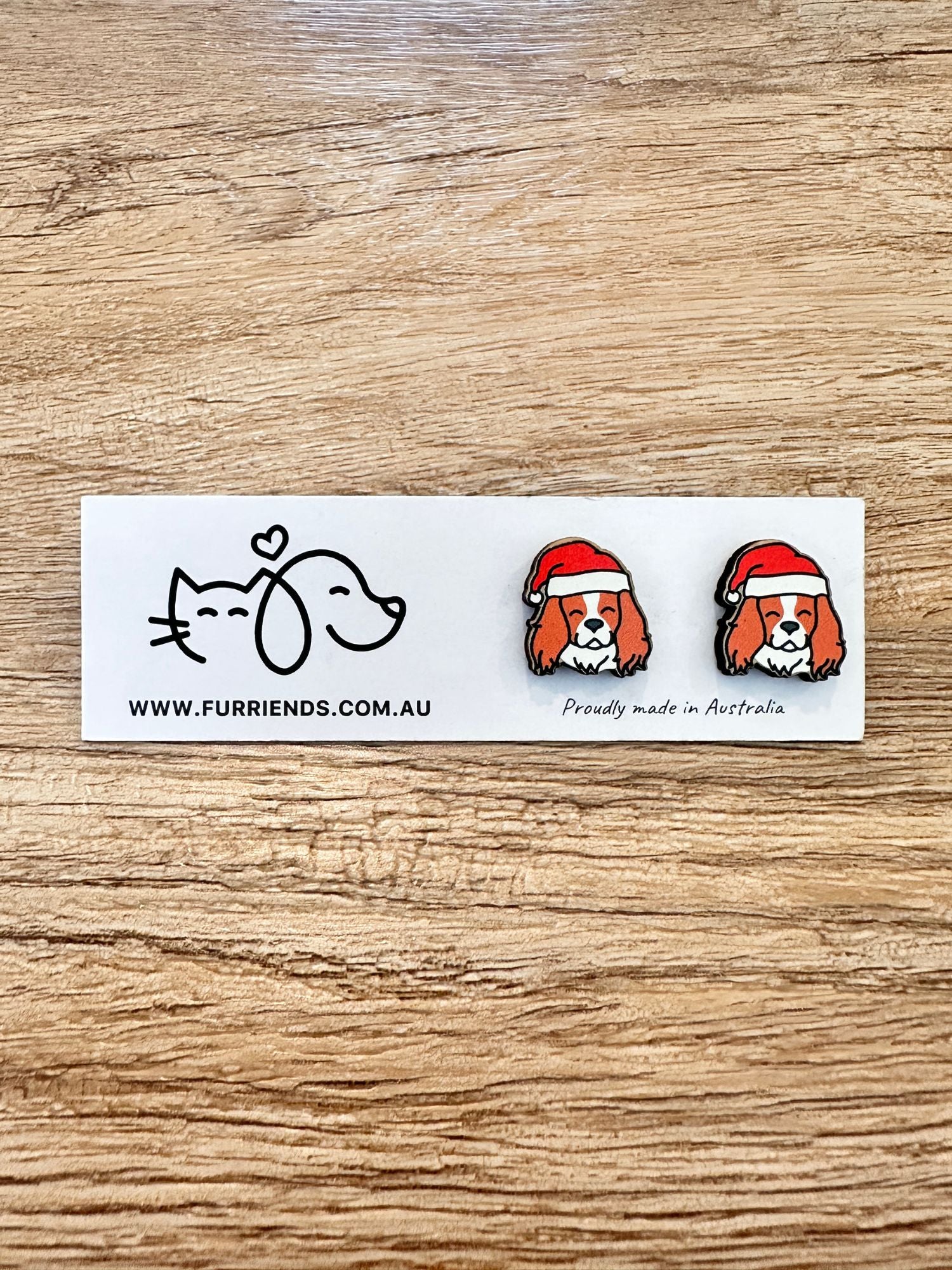 Cavalier King Charles Spaniel Christmas Edition ColourPop Stud Earrings