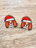 Cavalier King Charles Spaniel Christmas Edition ColourPop Stud Earrings