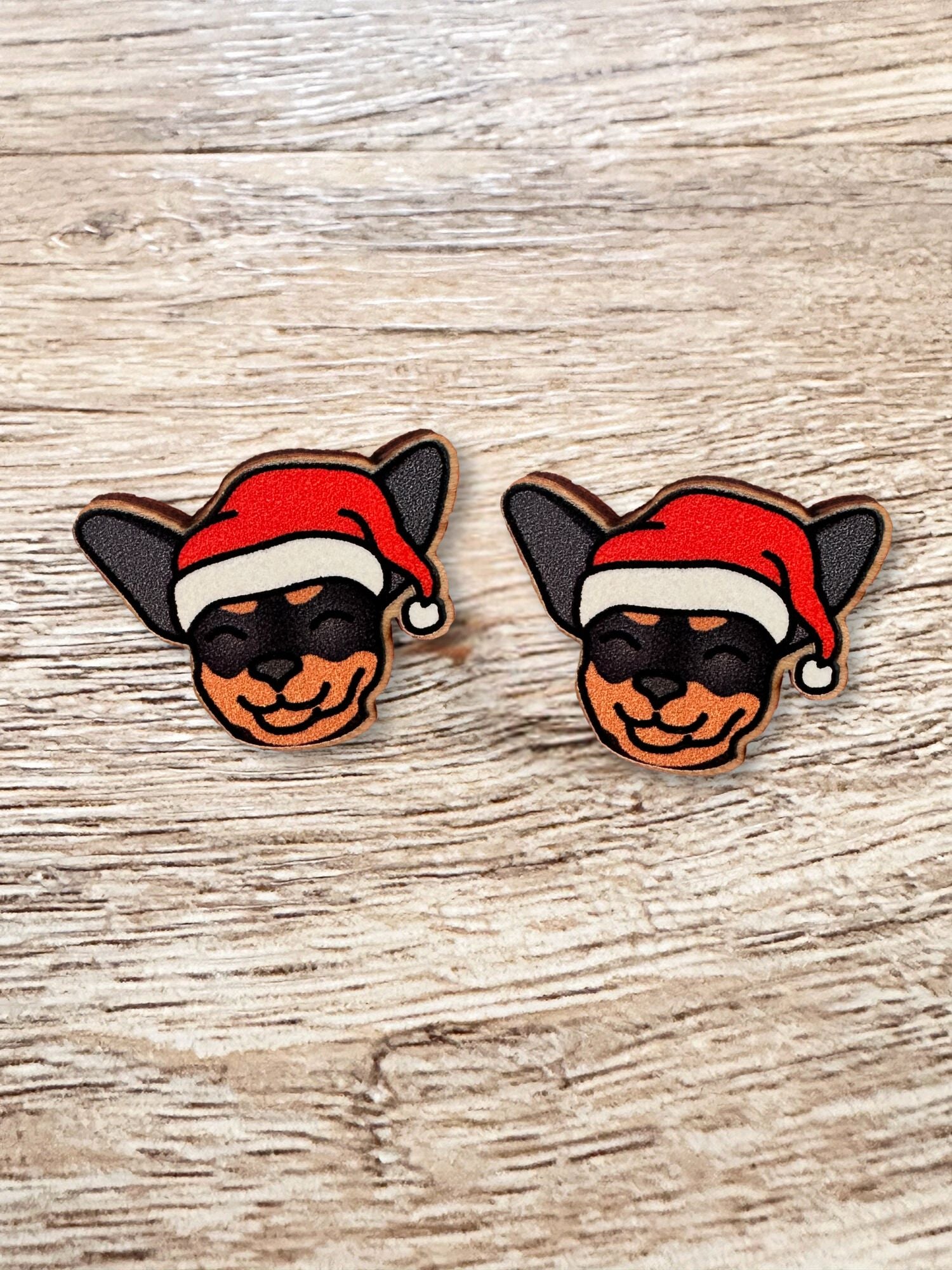 Chihuahua Christmas Edition ColourPop Stud Earrings