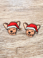 Chihuahua Christmas Edition ColourPop Stud Earrings