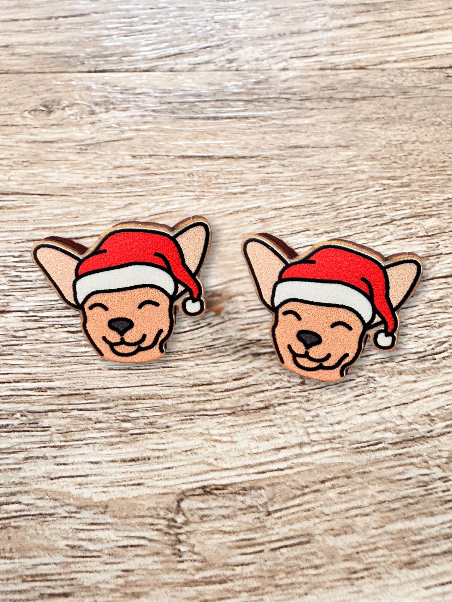 Chihuahua Christmas Edition ColourPop Stud Earrings