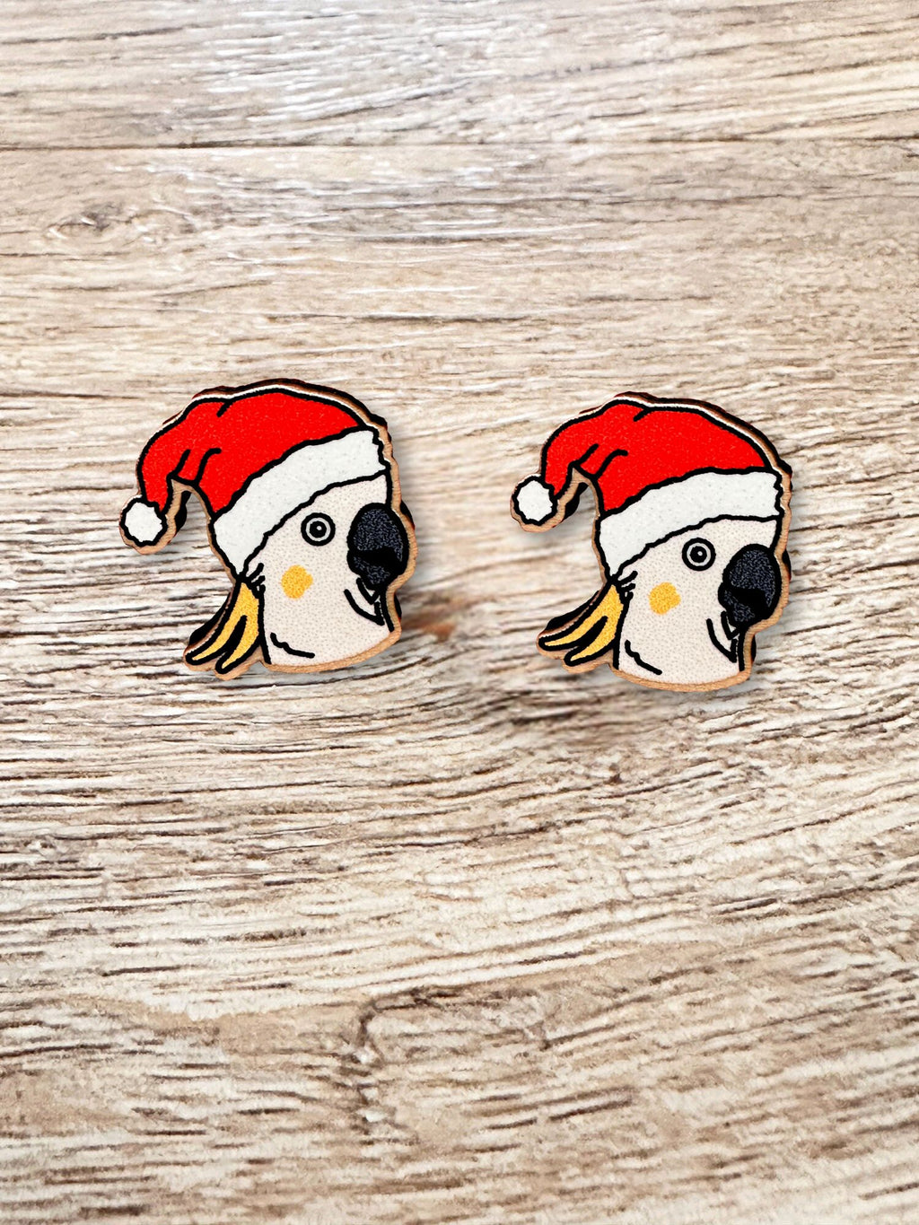 Cockatoo Christmas Edition ColourPop Stud Earrings