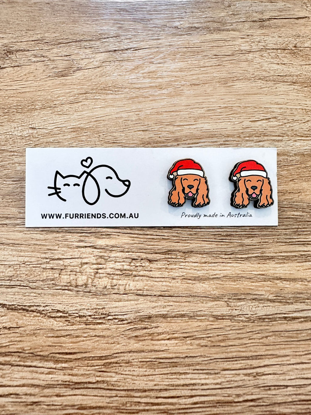 Cocker Spaniel Christmas Edition ColourPop Stud Earrings