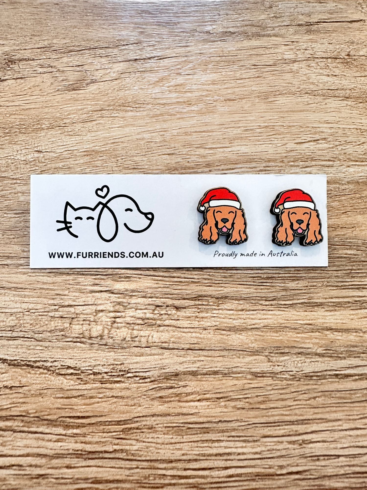 Cocker Spaniel Christmas Edition ColourPop Stud Earrings