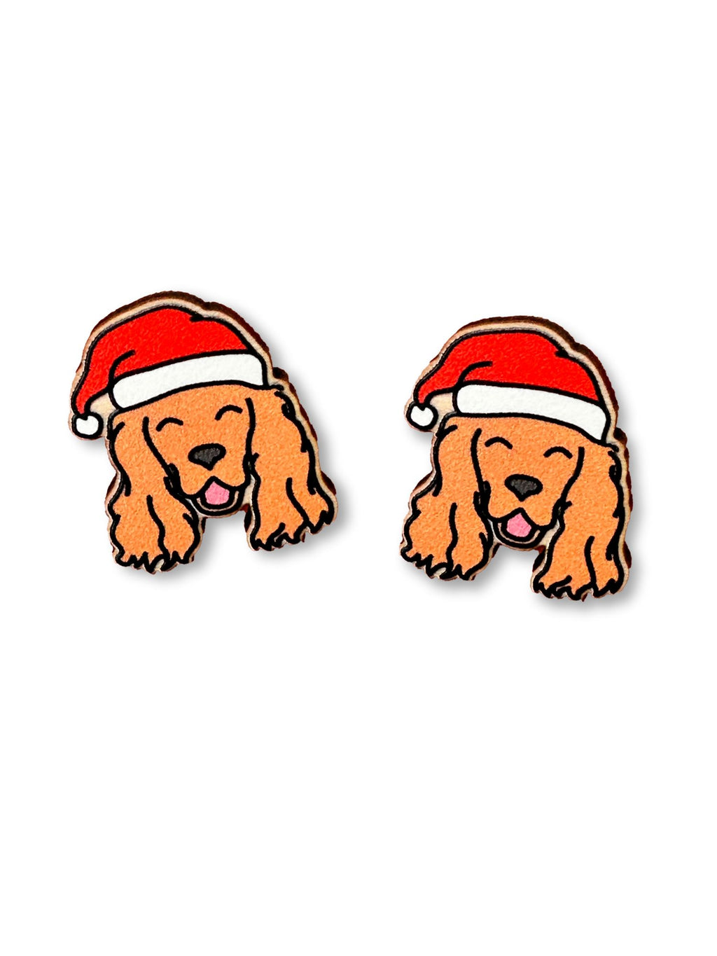 Cocker Spaniel Christmas Edition ColourPop Stud Earrings