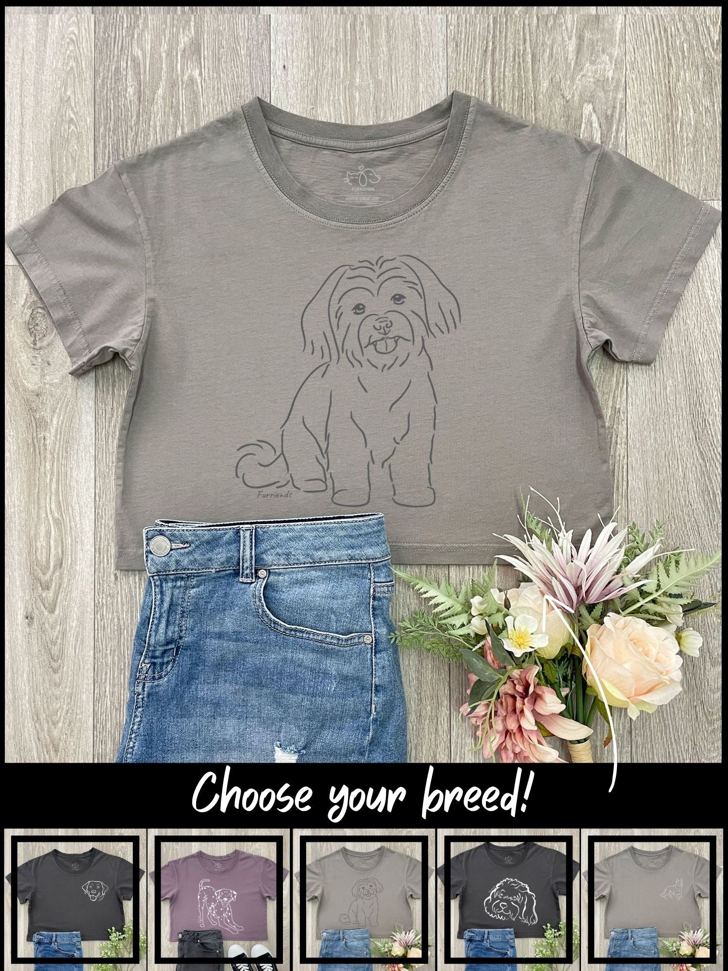 Dog Breed Annie Crop Tee (Customisable)