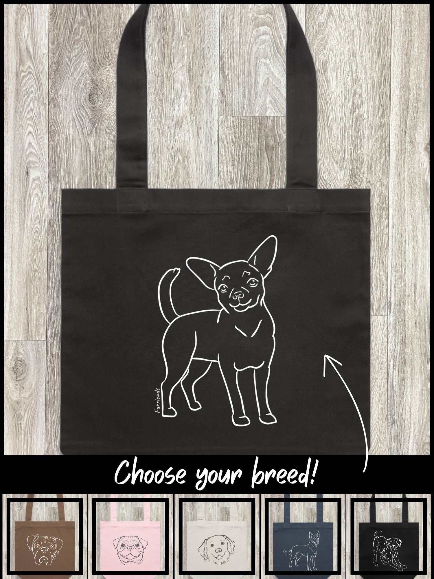 Dog Breed Edith Tote Bag (Customisable)