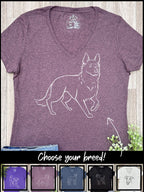 Dog Breed Emma V-Neck Tee (Customisable)