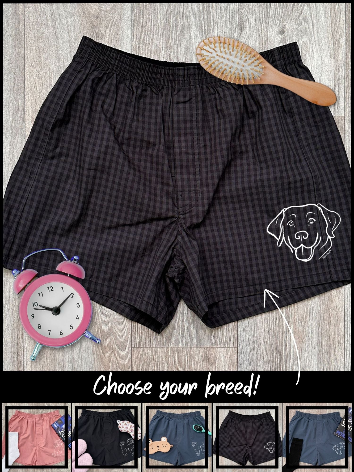 Dog Breed Finley Cotton Boxer Shorts (Customisable)