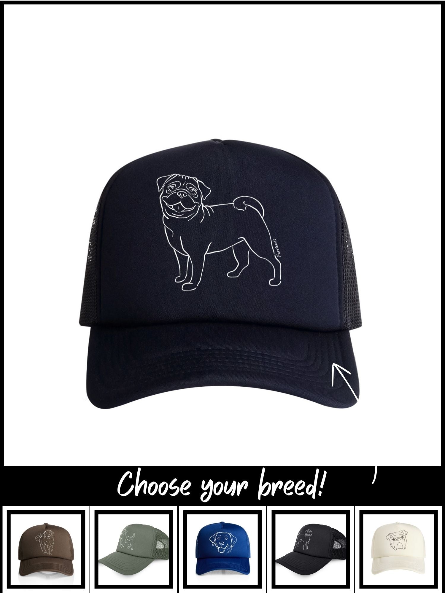 Dog Breed Foam Trucker Cap (Customisable)