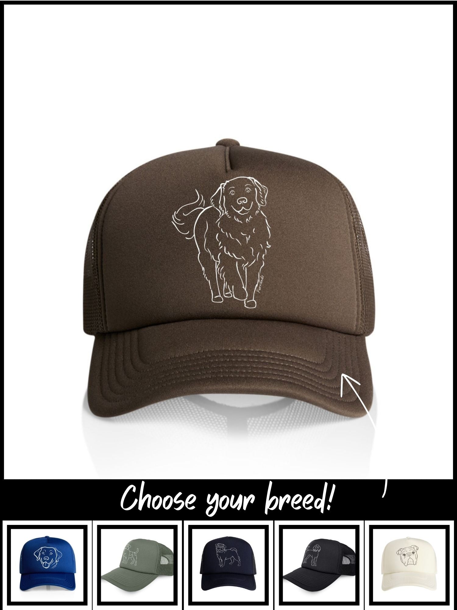 Dog Breed Foam Trucker Cap (Customisable)