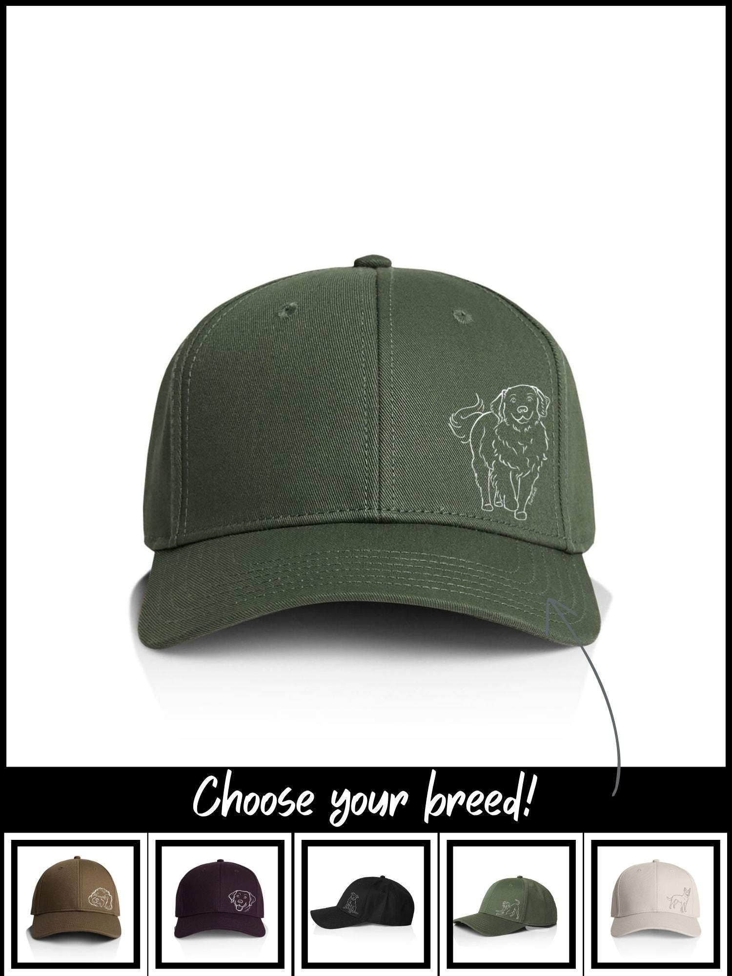 Dog Breed Snapback Icon Cap (Customisable)