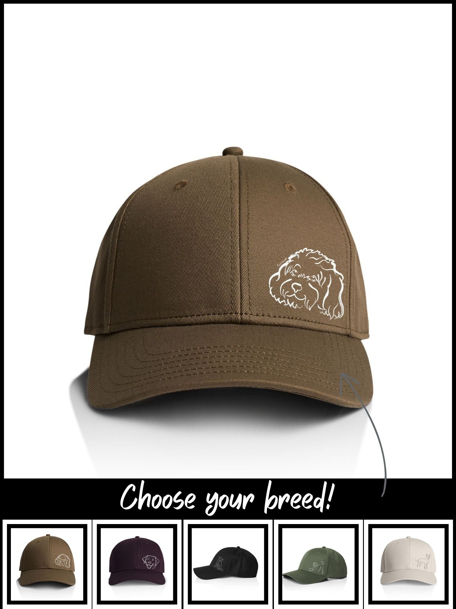 Dog Breed Snapback Icon Cap (Customisable)