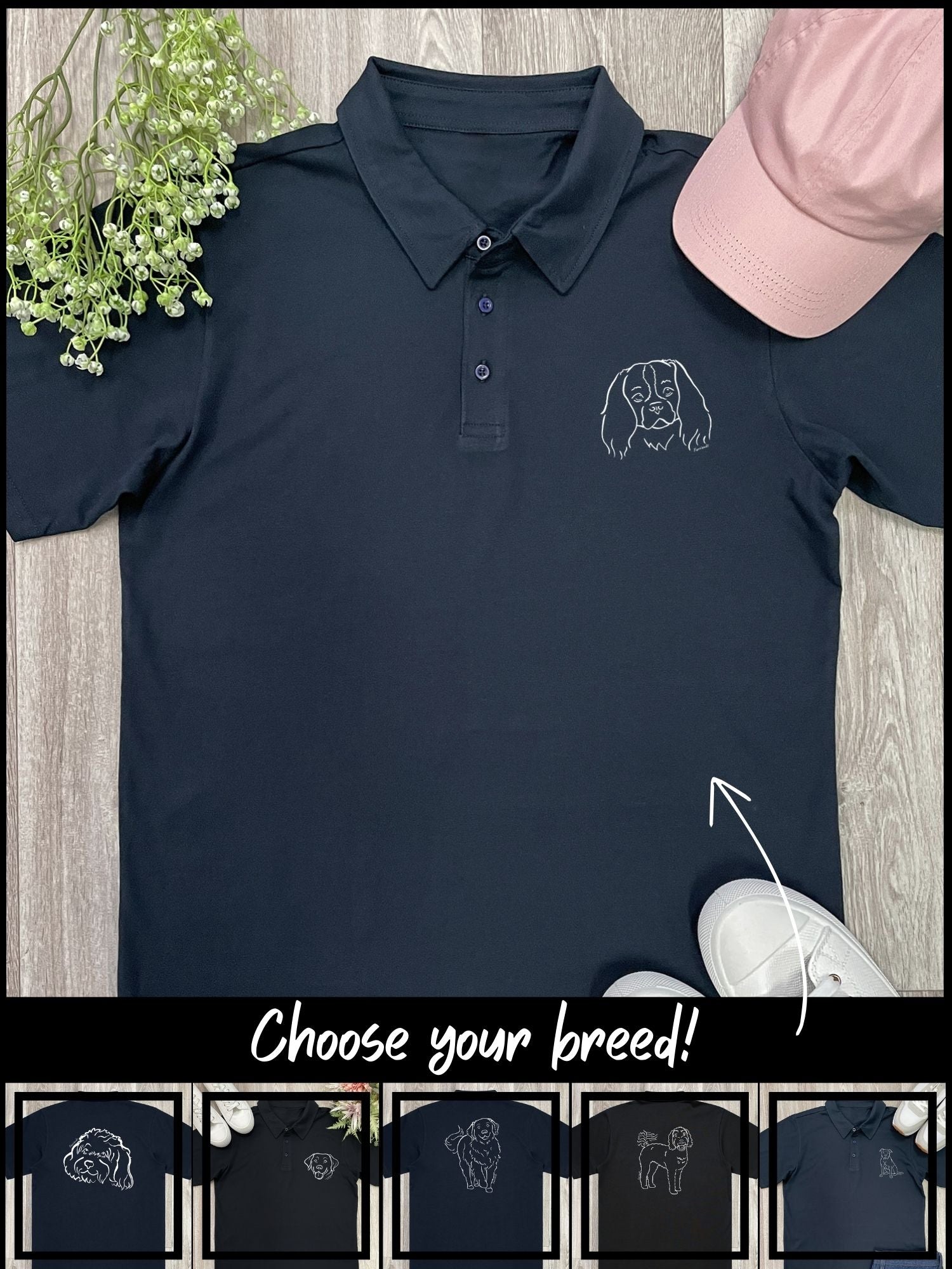Dog Breed Unisex Polo Shirt (Customisable)