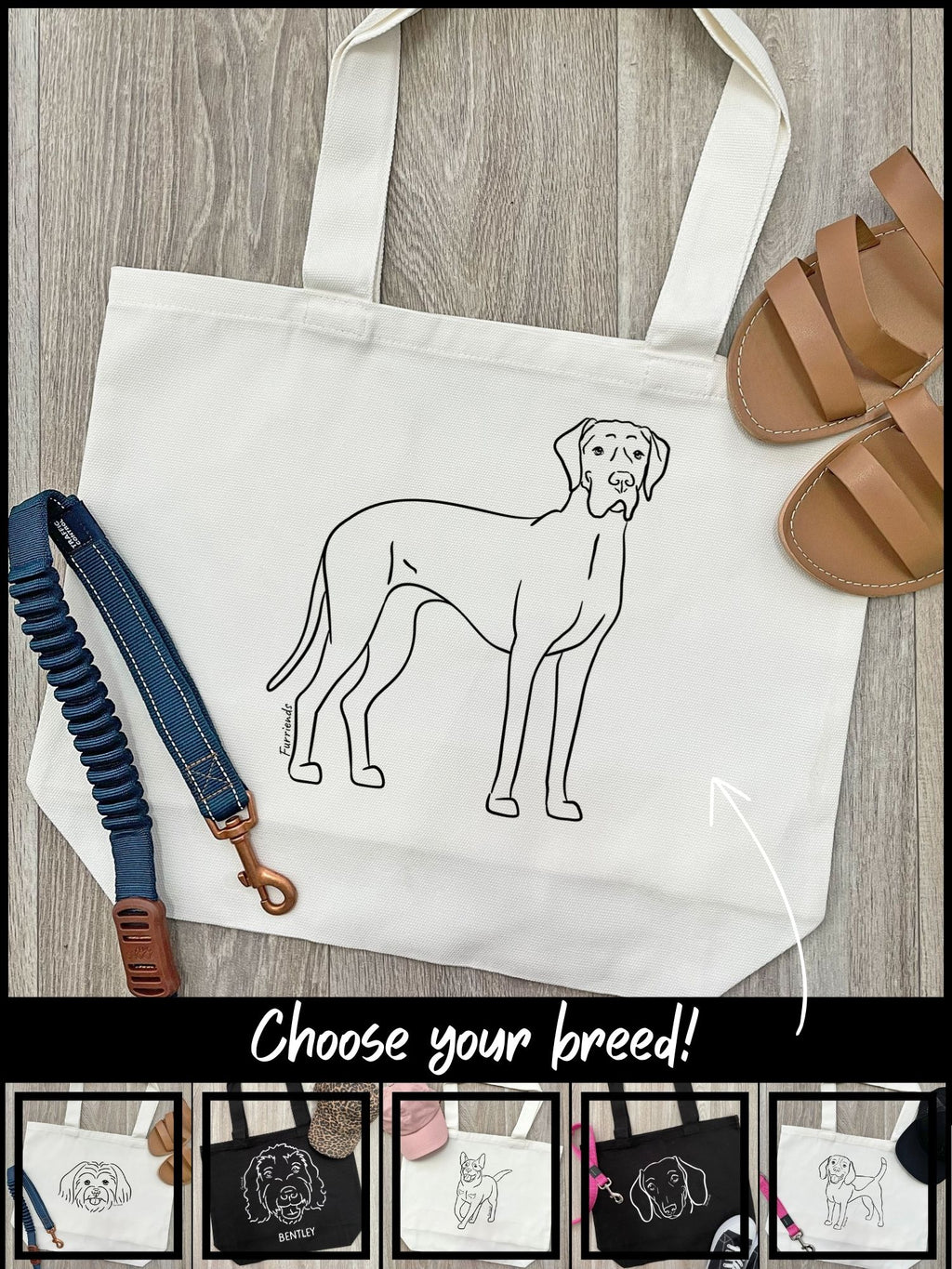 Dog Breed Stella Tote Bag (Customisable)