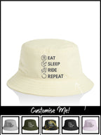 Eat. Sleep. Repeat. Bucket Hat (Customisable)