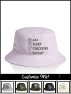 Eat. Sleep. Repeat. Bucket Hat (Customisable)