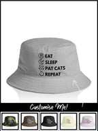 Eat. Sleep. Repeat. Bucket Hat (Customisable)