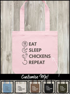 Eat. Sleep. Repeat. Edith Tote Bag (Customisable)