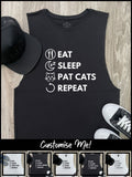 Eat. Sleep. Repeat. Axel Drop Armhole Muscle Tank (Customisable)