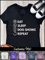 Eat. Sleep. Repeat. Emma V-Neck Tee (Customisable)