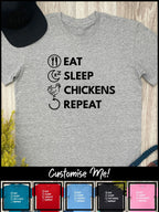Eat. Sleep. Repeat. Essential Unisex Tee (Customisable)