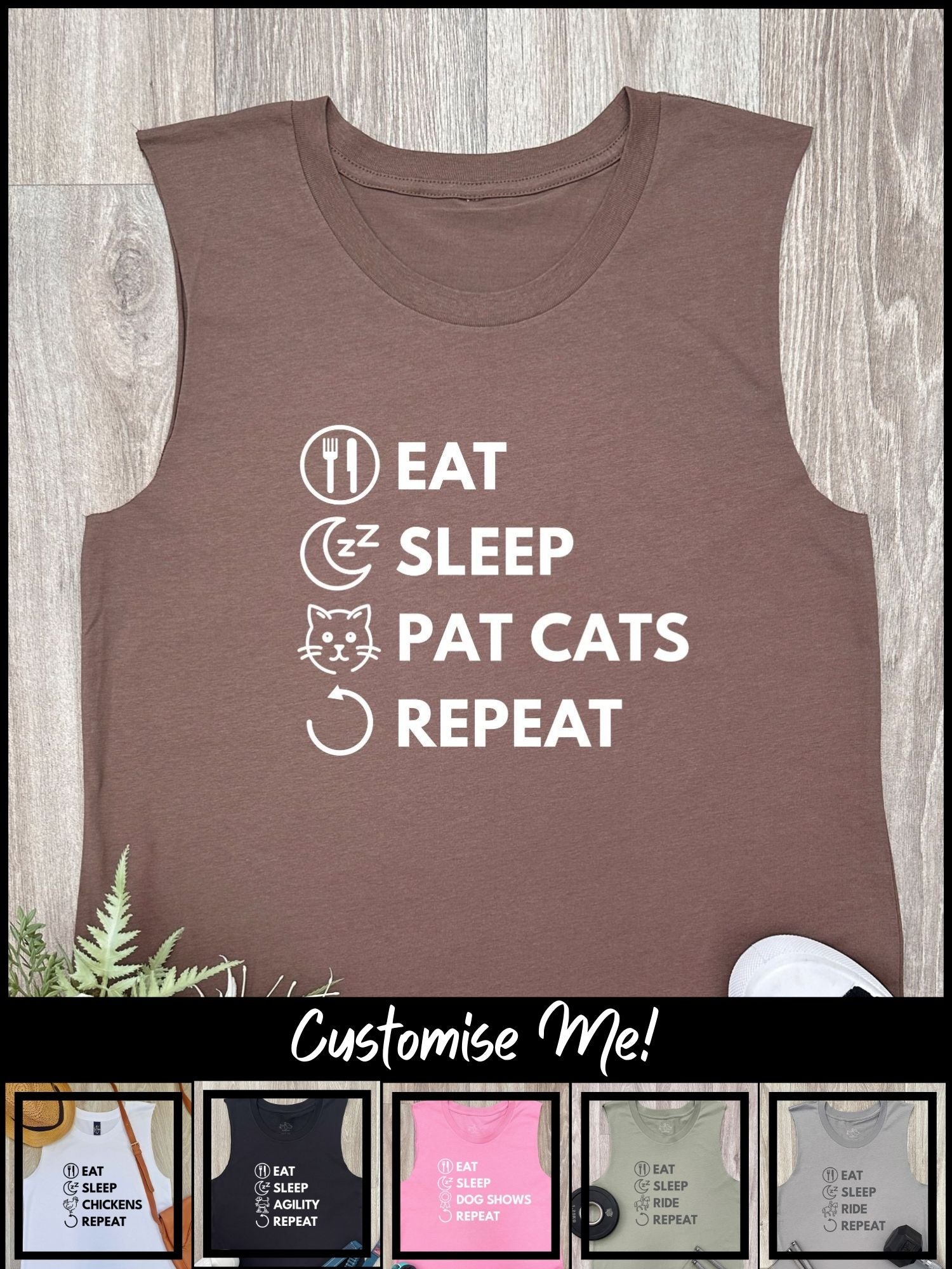 Eat. Sleep. Repeat. Marley Tank (Customisable)