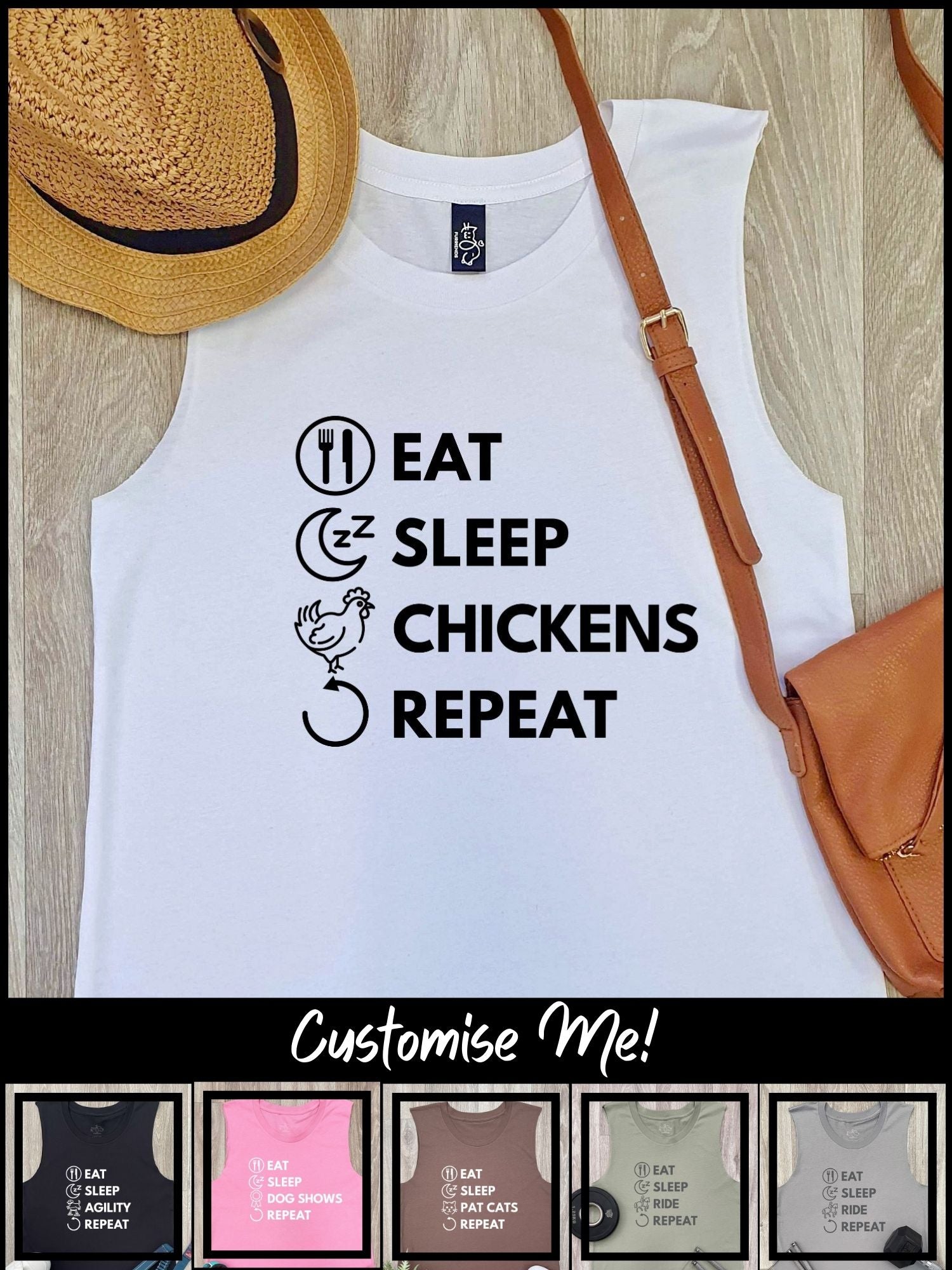Eat. Sleep. Repeat. Marley Tank (Customisable)
