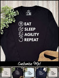 Eat. Sleep. Repeat. Olivia Long Sleeve Tee (Customisable)