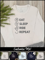 Eat. Sleep. Repeat. Olivia Long Sleeve Tee (Customisable)