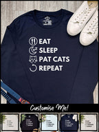 Eat. Sleep. Repeat. Olivia Long Sleeve Tee (Customisable)