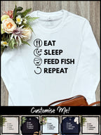 Eat. Sleep. Repeat. Olivia Long Sleeve Tee (Customisable)