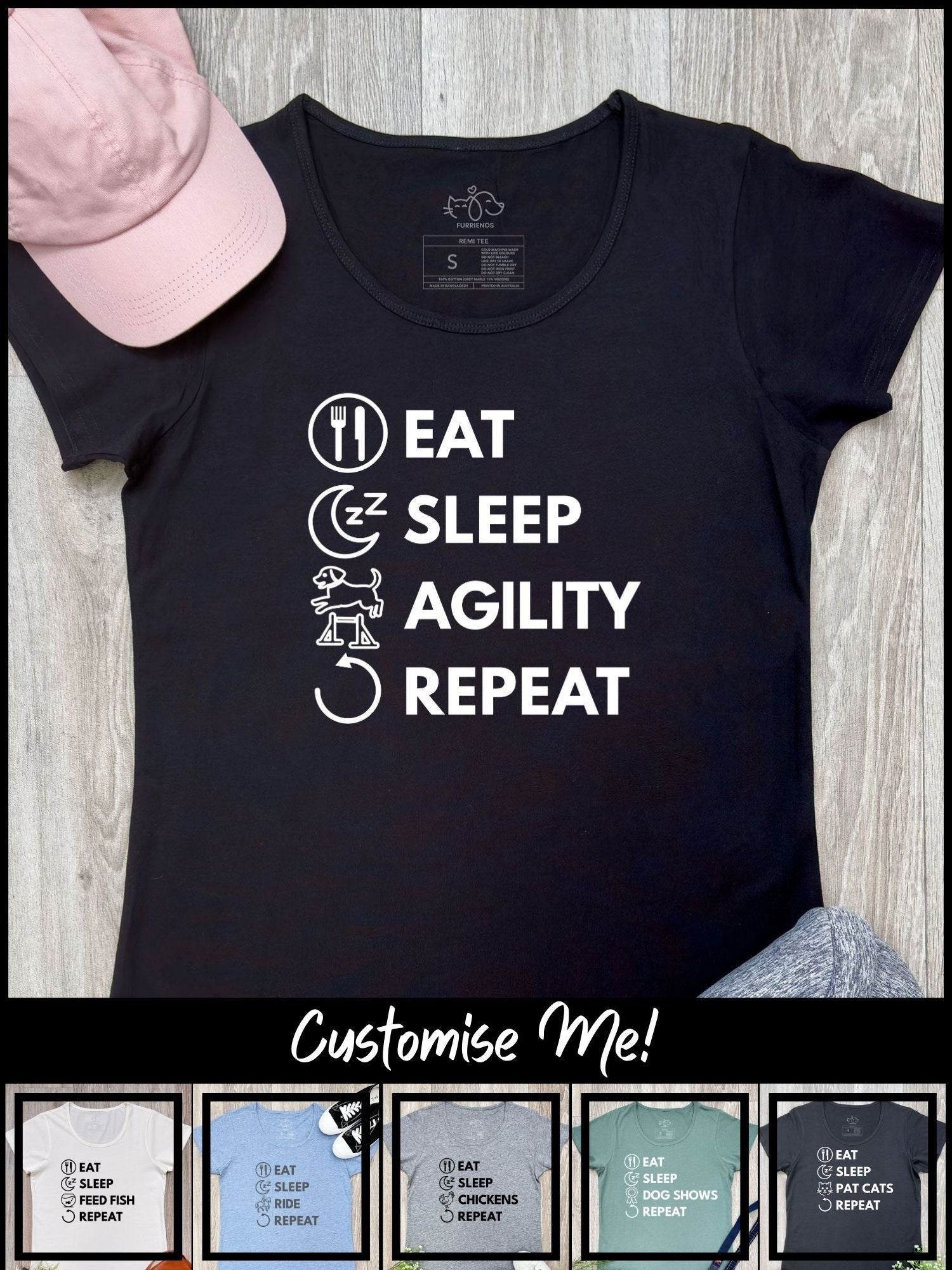 Eat. Sleep. Repeat. Remi Women's Tee (Customisable)