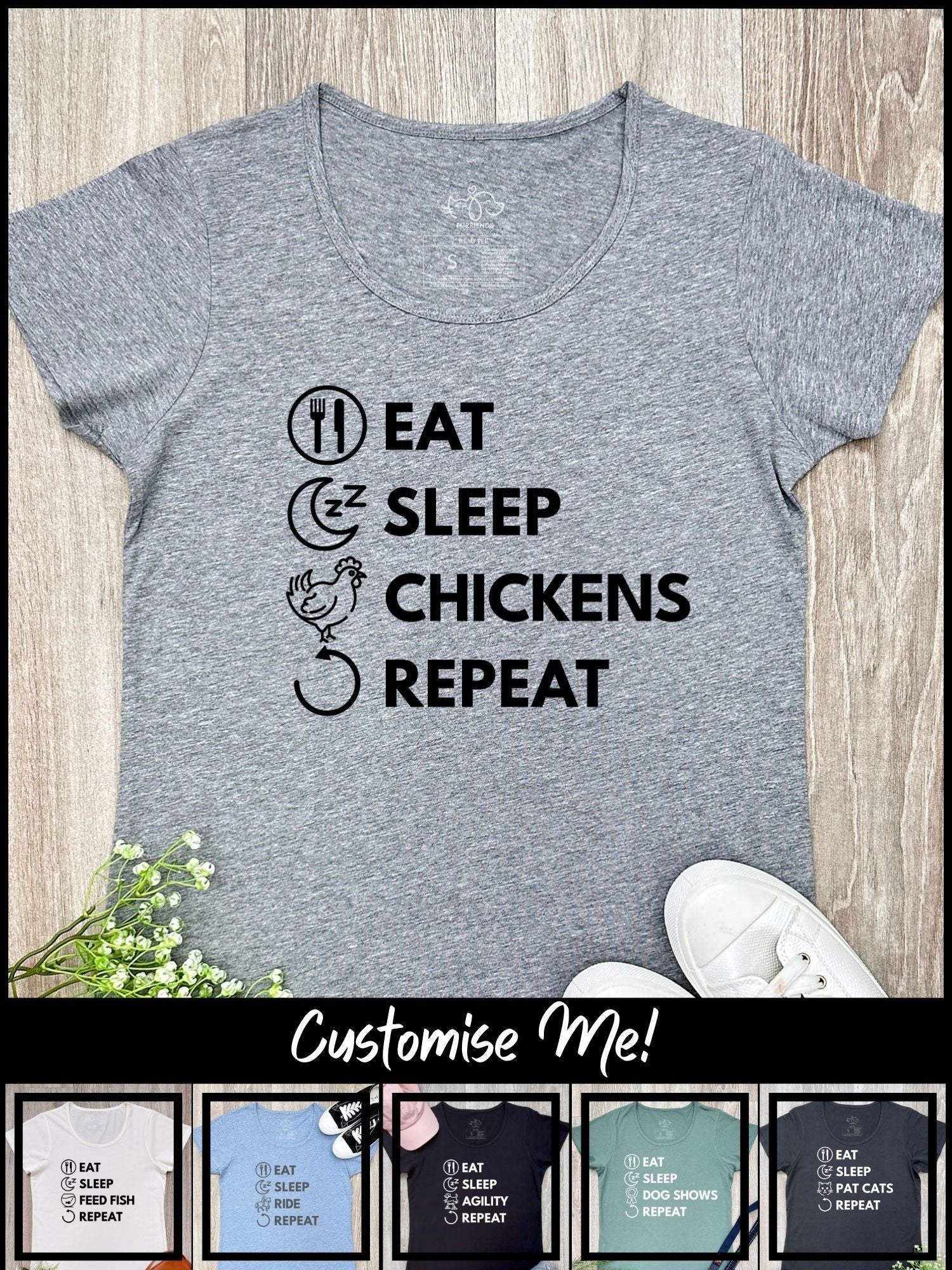 Eat. Sleep. Repeat. Remi Women's Tee (Customisable)
