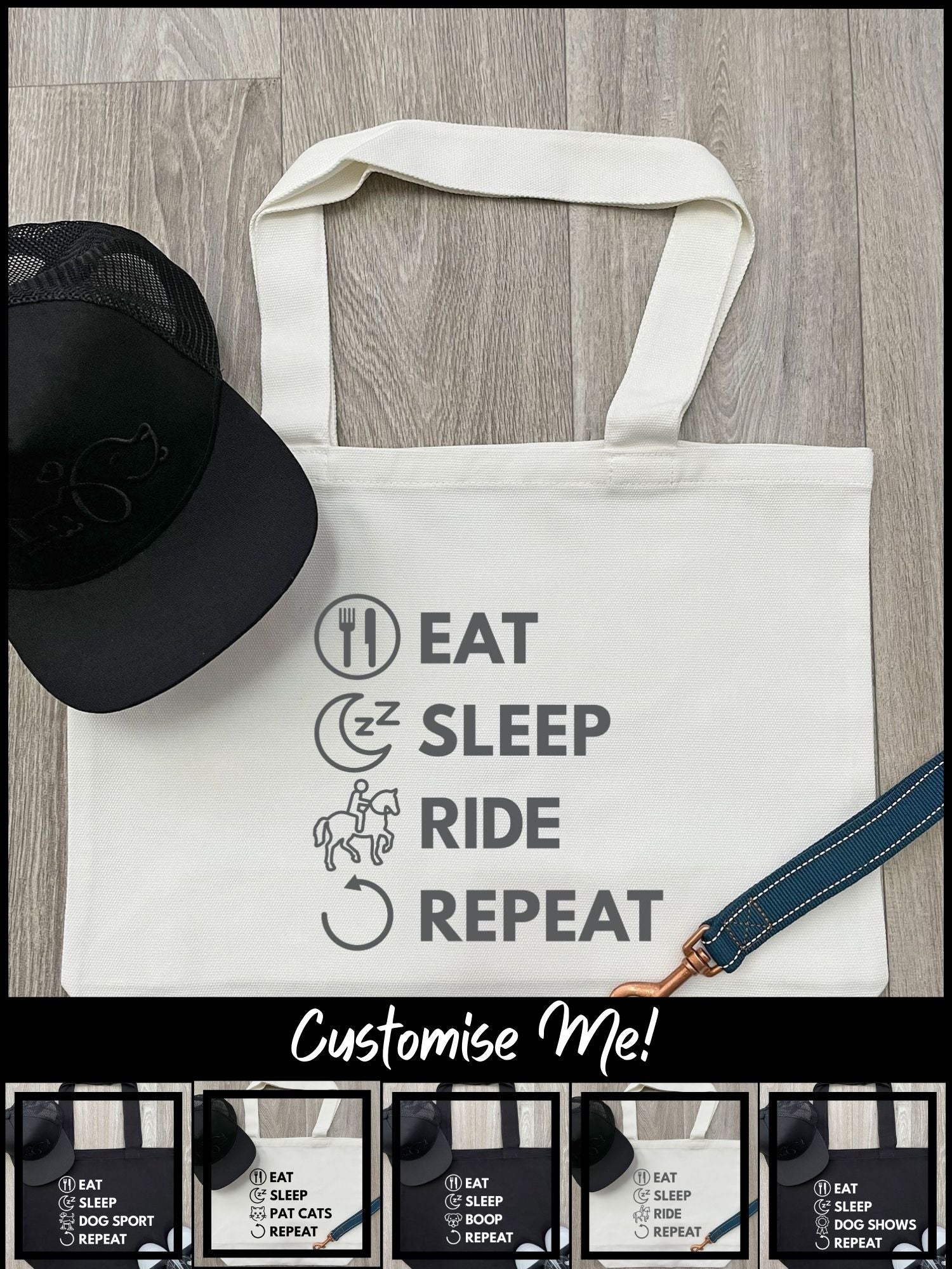 Eat. Sleep. Repeat. Stella Tote Bag (Customisable)