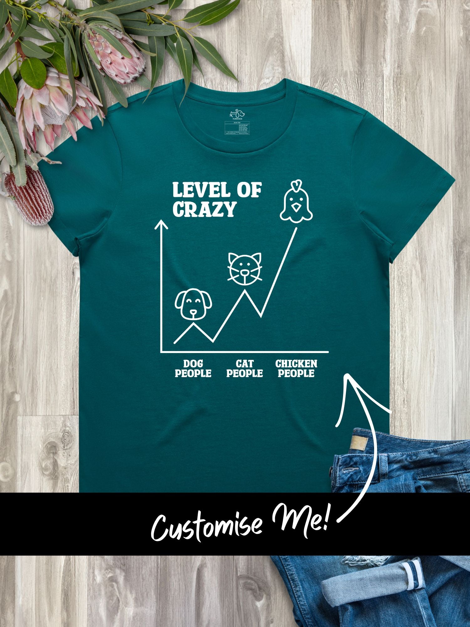 Level Of Crazy Ava Women's Regular Fit Tee (Customisable)