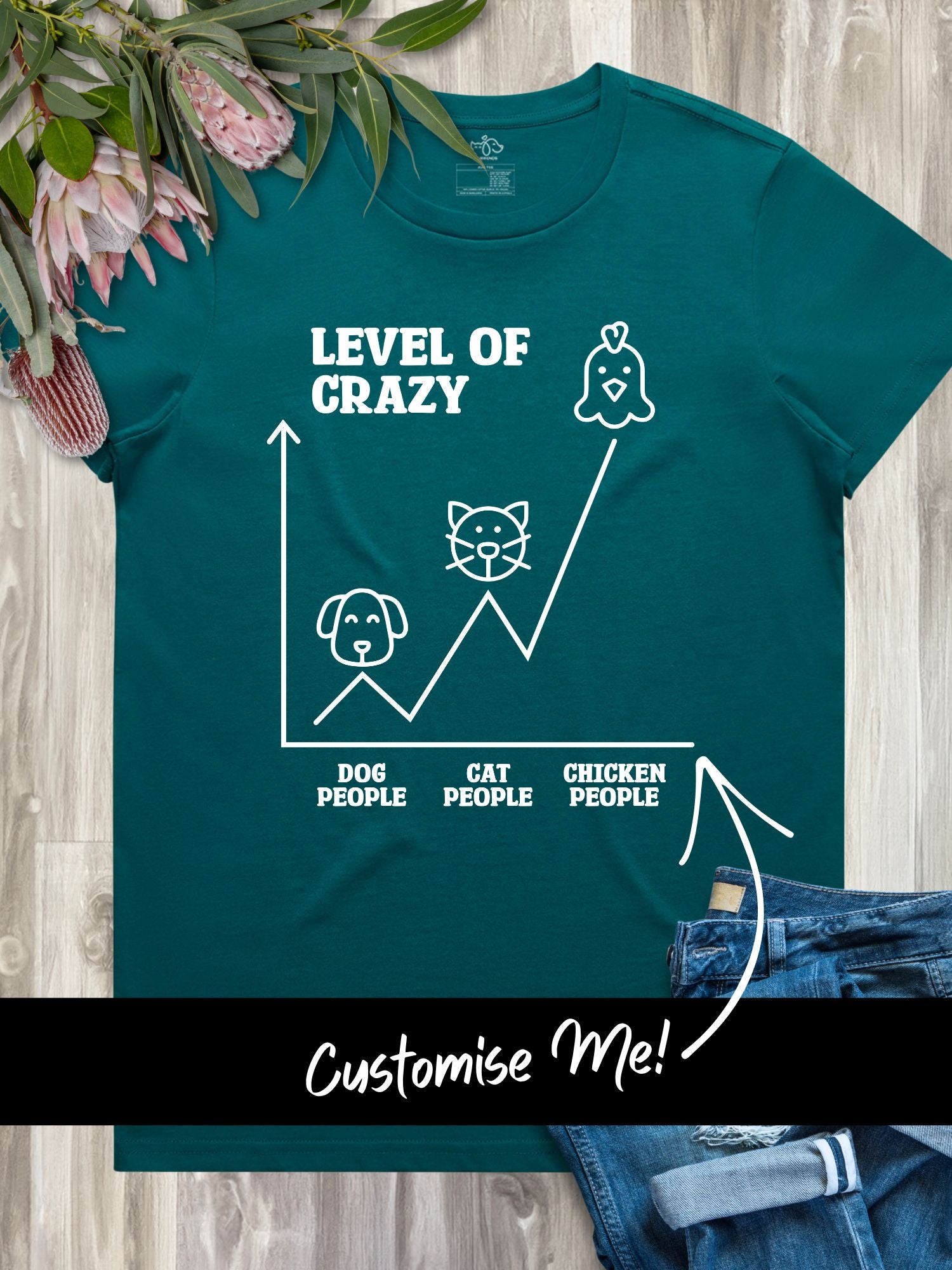 Level Of Crazy Ava Women's Regular Fit Tee (Customisable)