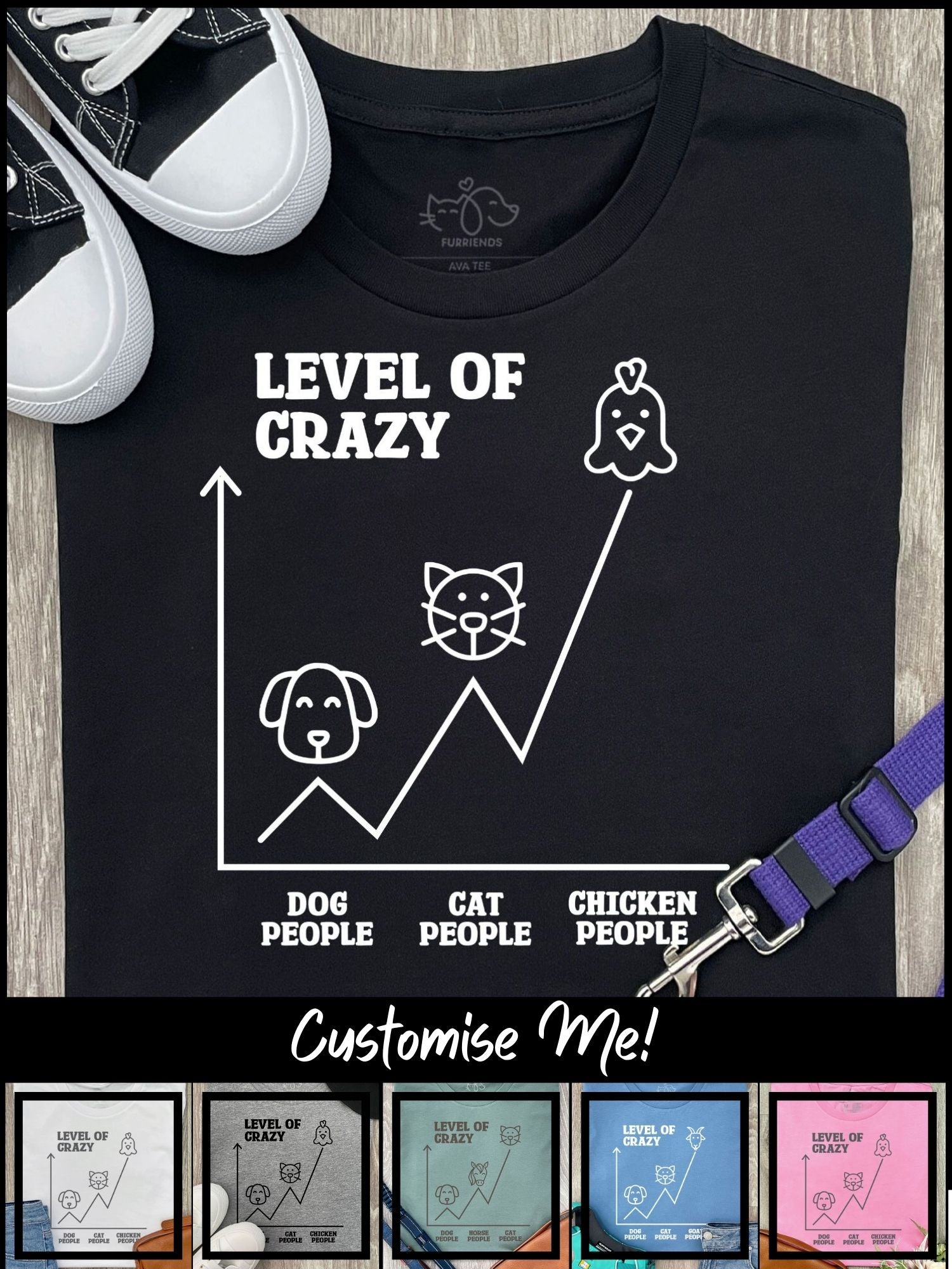 Level Of Crazy Ava Women's Regular Fit Tee (Customisable)
